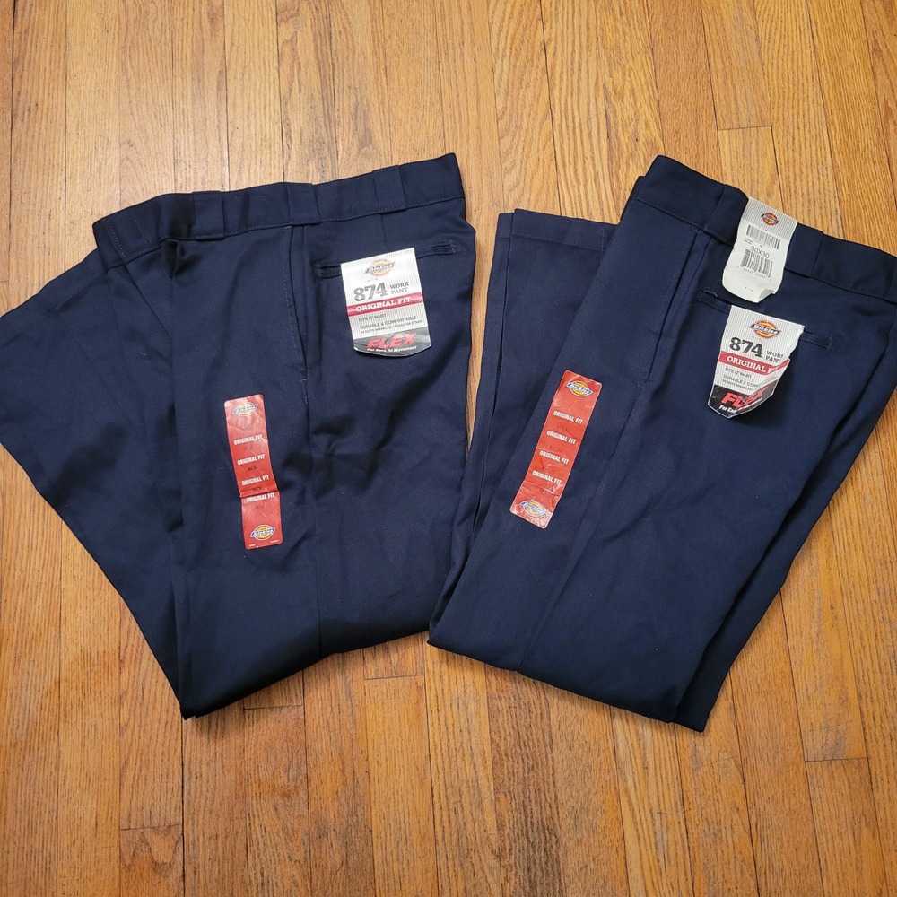Dickies 30x30‎ Work Pants Navy Blue Flex Original Fit 874 Construction Utility